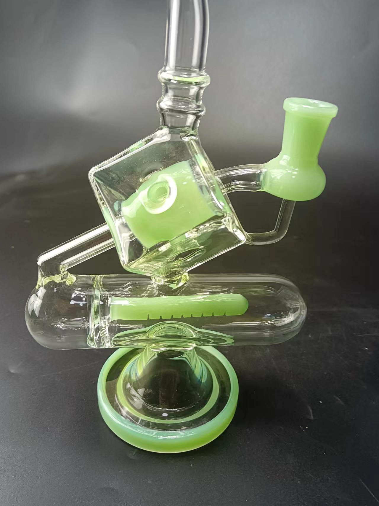 9 Cube Glass Recycler Dab Rig