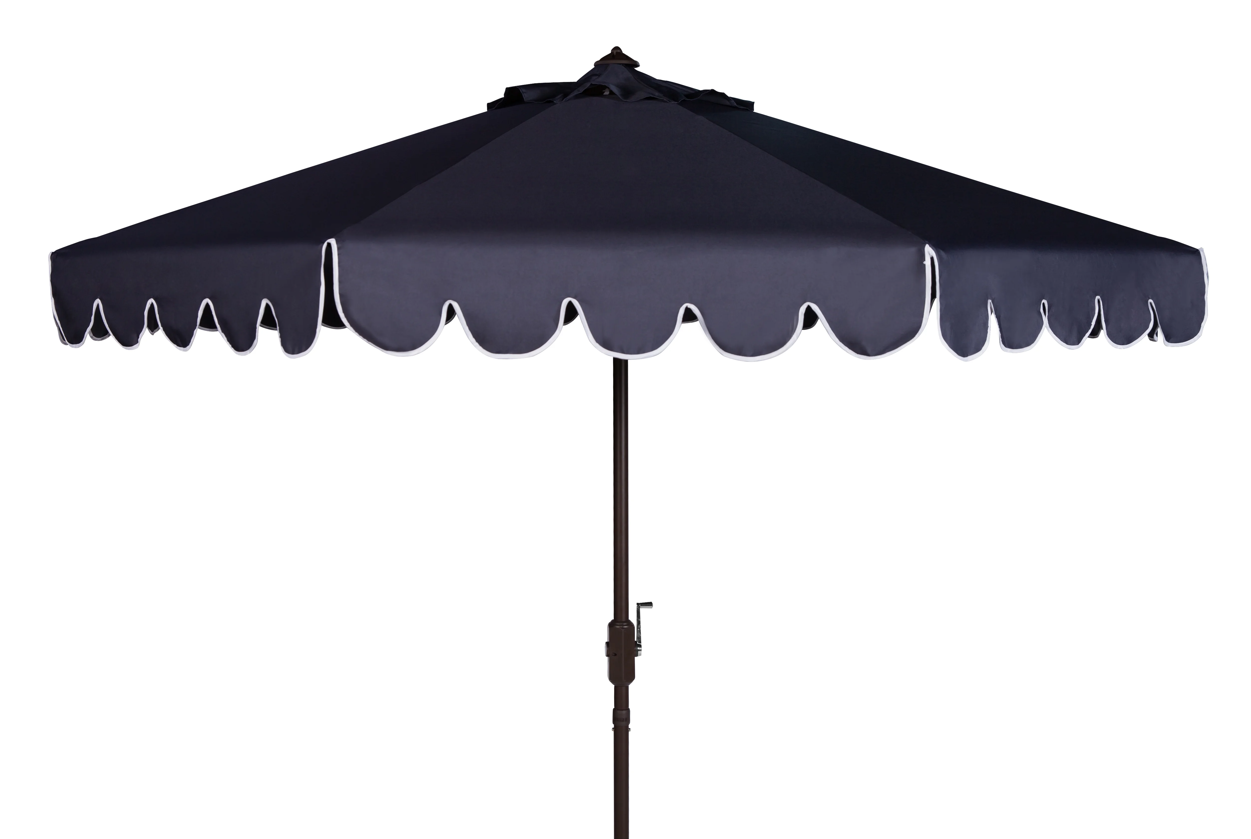 Safavieh Venice 9' Market Crank Tilt Patio Umbrella, Navy/White
