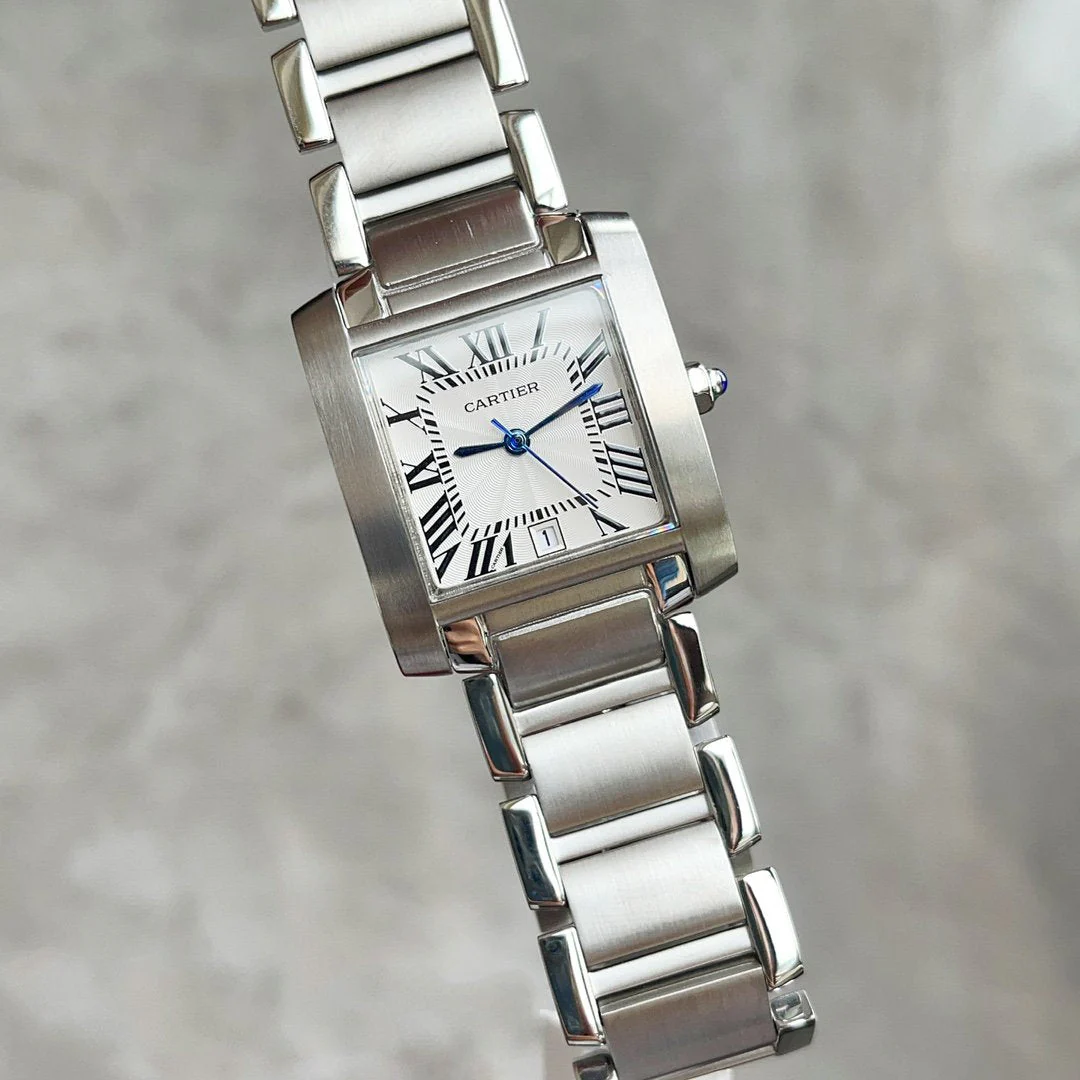 Cartier Watch TANK FRANCAISE STEEL WHITE DIAL