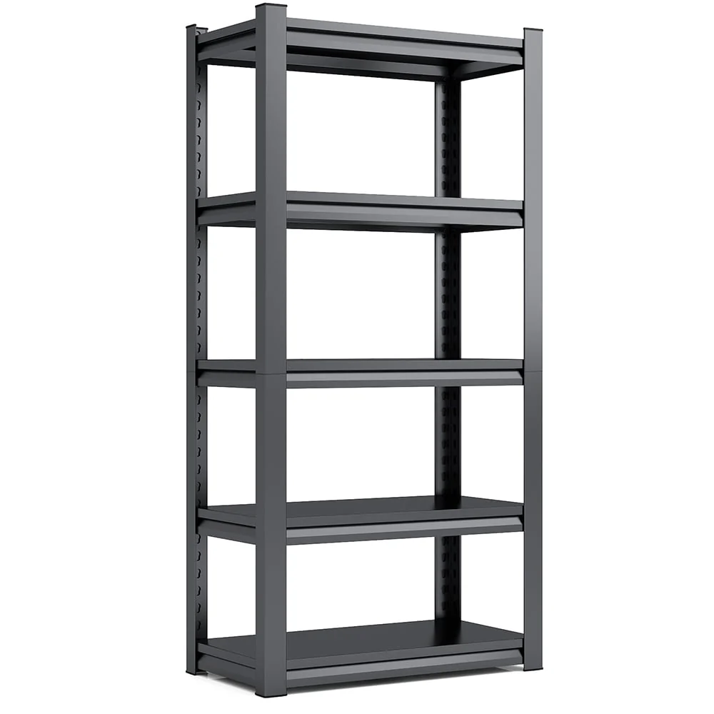 Leariso 63"H Heavy Duty 5 Tier Metal Shelving Unit Garage Shelf Industrial Shelving Storage Rack for Garage 2000lbs Capacity