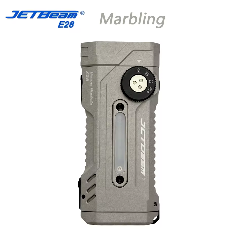 Jetbeam E28 EDC Multi-Mode Flat Tactical Flashlight 3300 Lumen Rechargeable Power Bank UV Black Light Torch for Bicycle Lighting