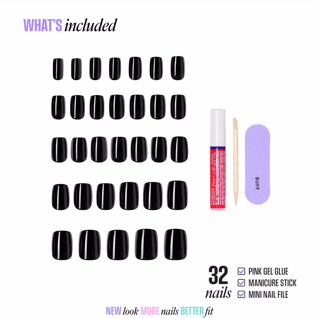 Kiss  Core Color Short Squoval Press On Nails