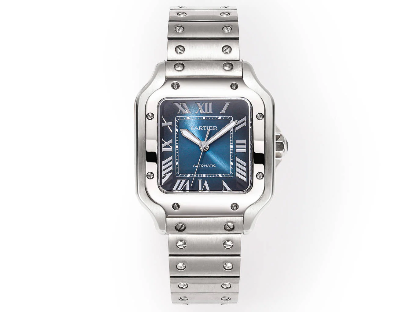 Cartier Watch SANTOS LADY 35.1MM STEEL CASE BLUE DIAL