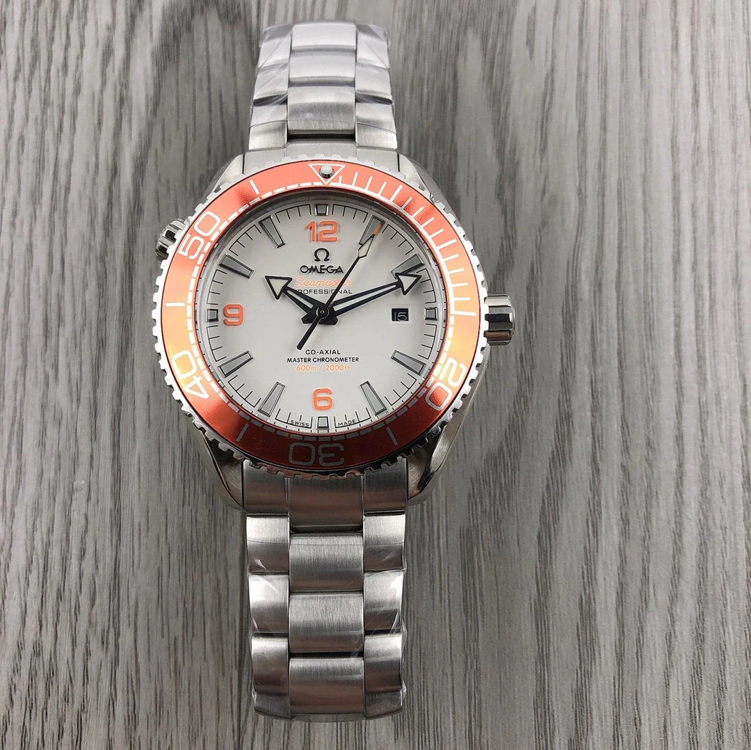 Omega Watch SEAMASTER PLANET OCEAN 600 ORANGE BEZEL WHITE DIAL