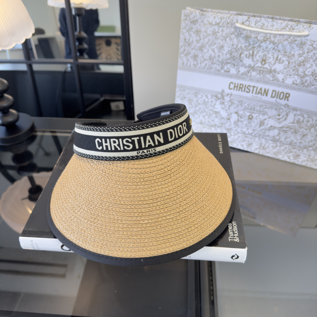 Dior Sunhat straw woven overhead sun hat