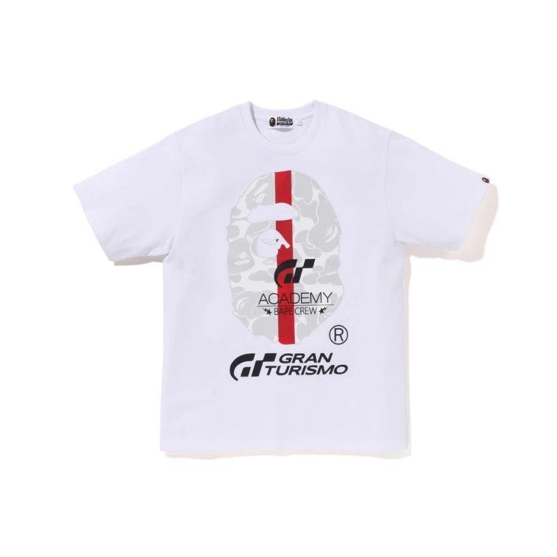 Japanese trendy brand color blocked luminous short sleeved couple loose T-shirt