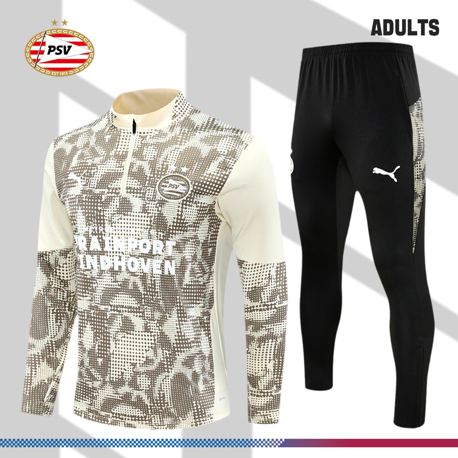 2025/2026 PSV Eindhoven Adult Half Zip Training Suit (Adult Kit)
