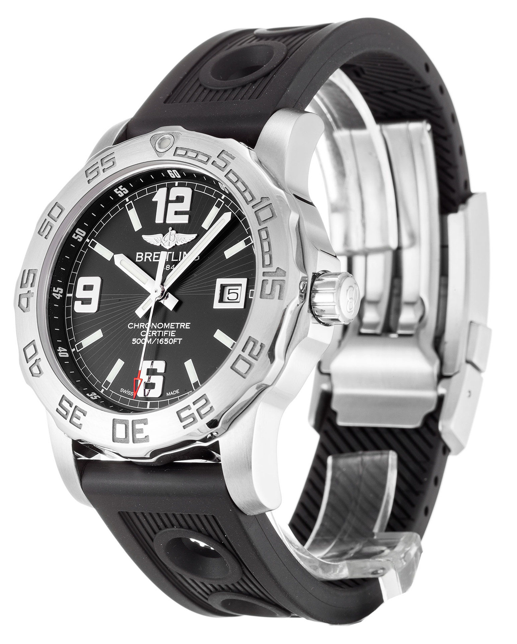 Replica Breitling Colt Quartz Black Dial Number Markers A74387