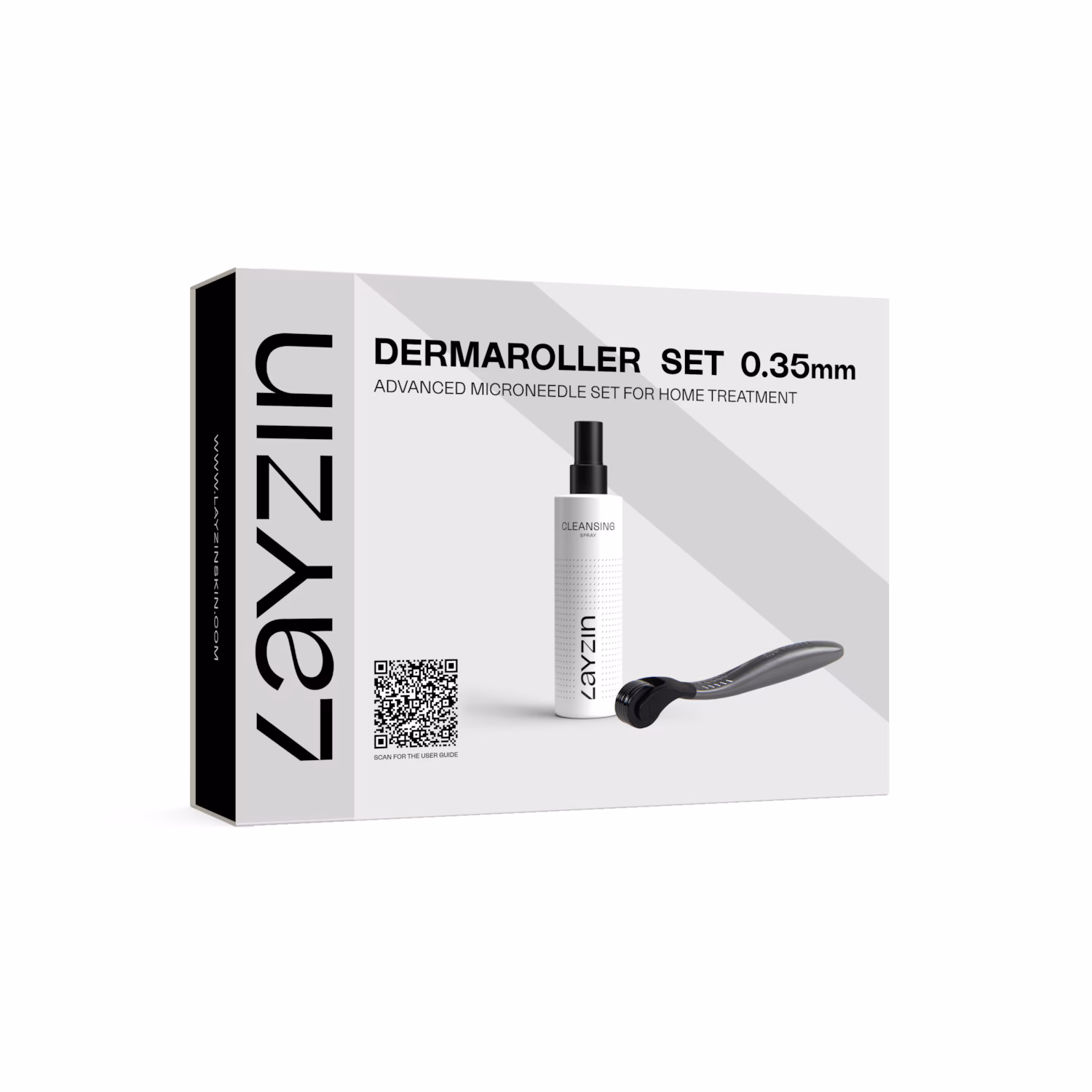 Dermaroller-Set 0,35 mm mit Reinigungsspray für die Augenpflege