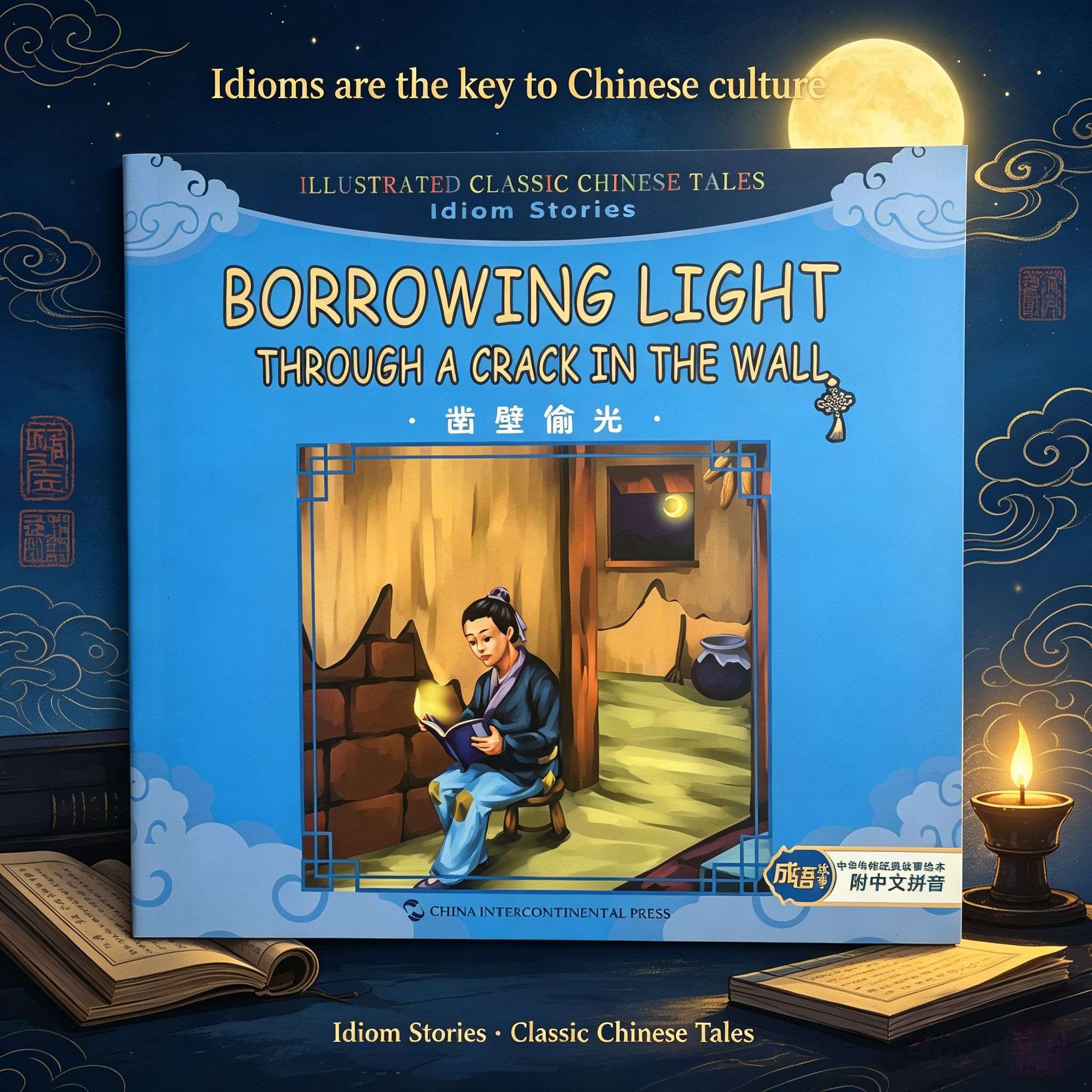 Borrowing Light Through a Crack in the Wall: A Classic Chinese Idiom Story (Chinese-English Bilingual Picture Book)