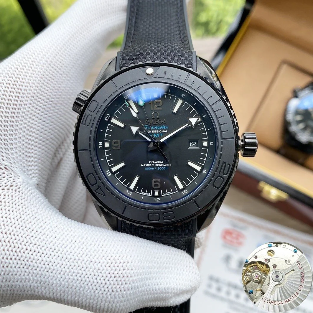 Omega Watch SEAMASTER PLANET OCEAN 600 GMT ALL BLACK CERAMIC