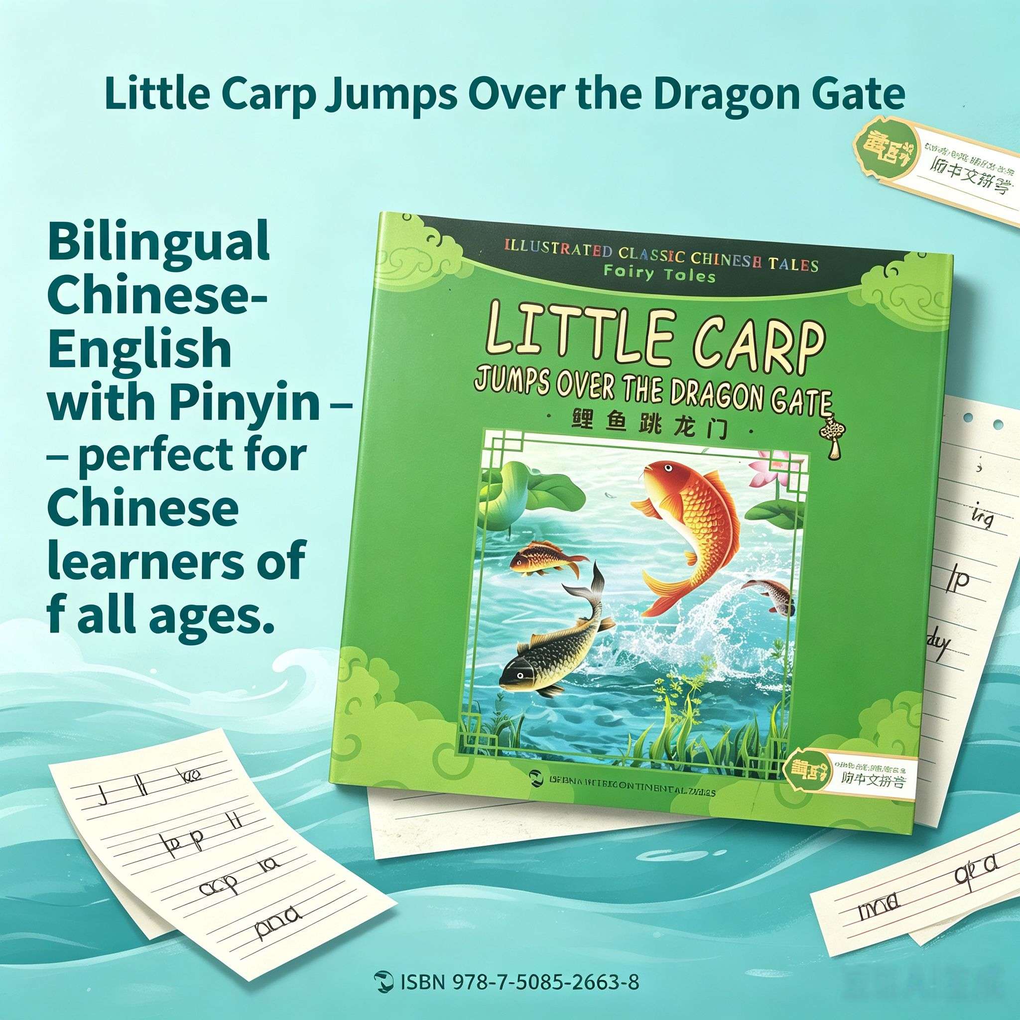 Little Carp Jumps Over the Dragon Gate: Illustrated Classic Chinese Tales (Chinese-English Edition)