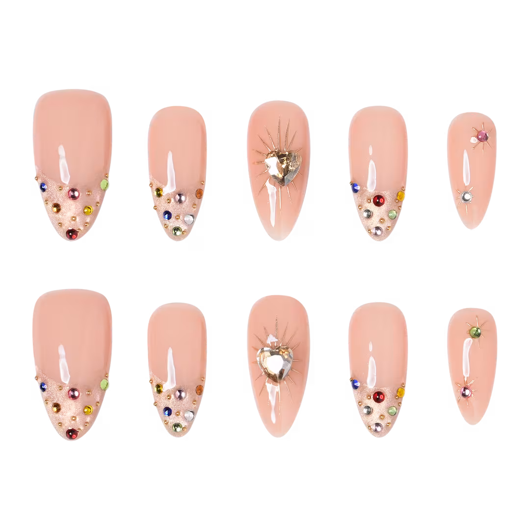 3H Nails  Boston - Medium Almond Press-On Nails