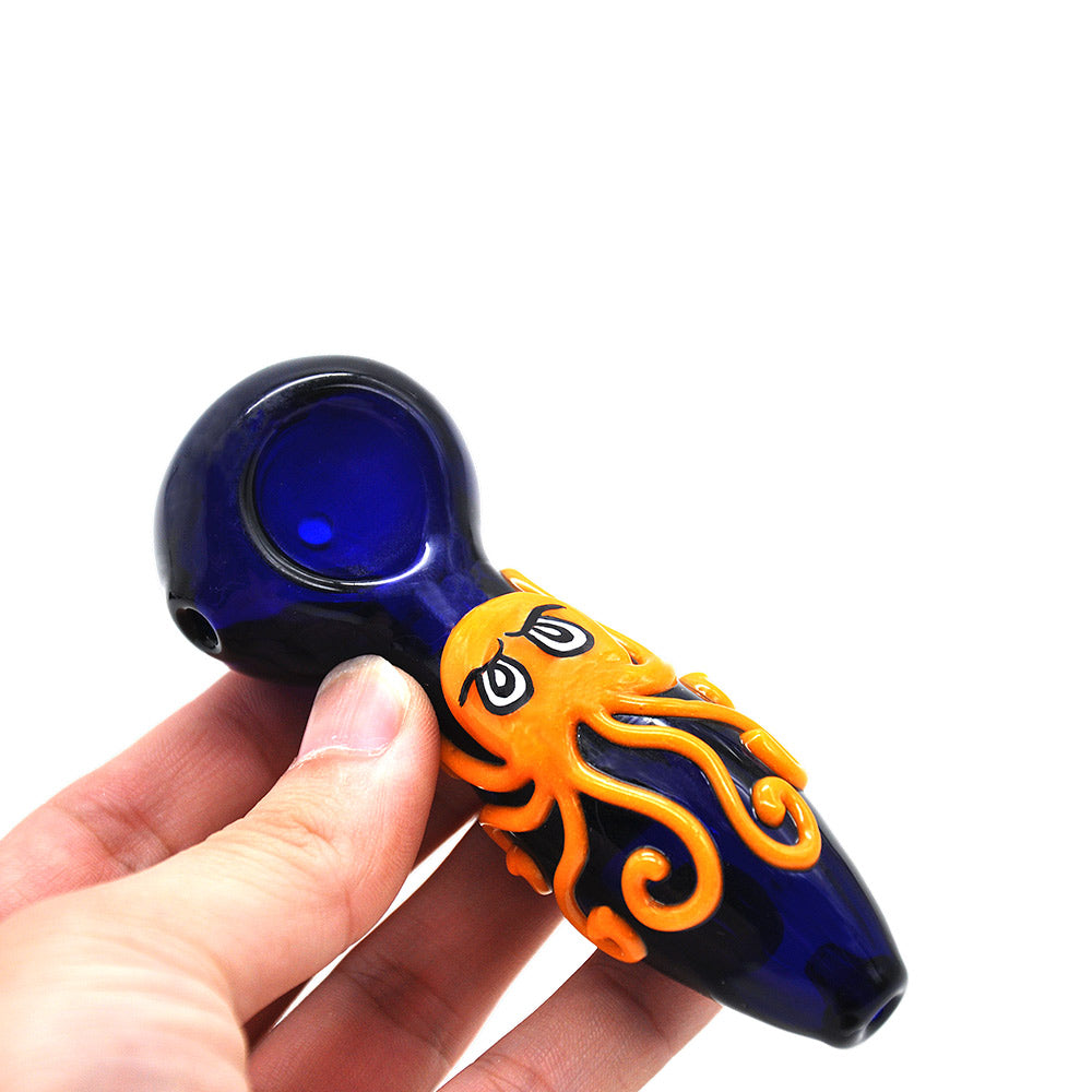Glow-In-The-Dark Octopus Glass Pipe