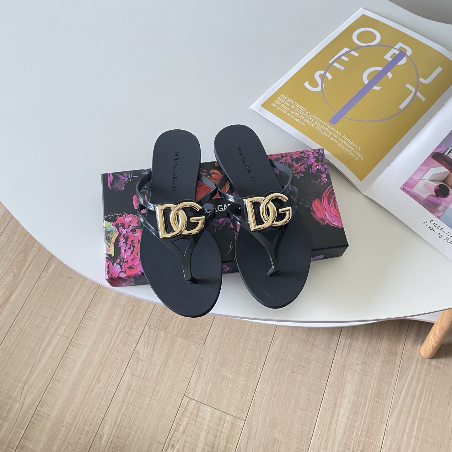 Dolce & Gabbana Beach DG Emblem Flat Slides