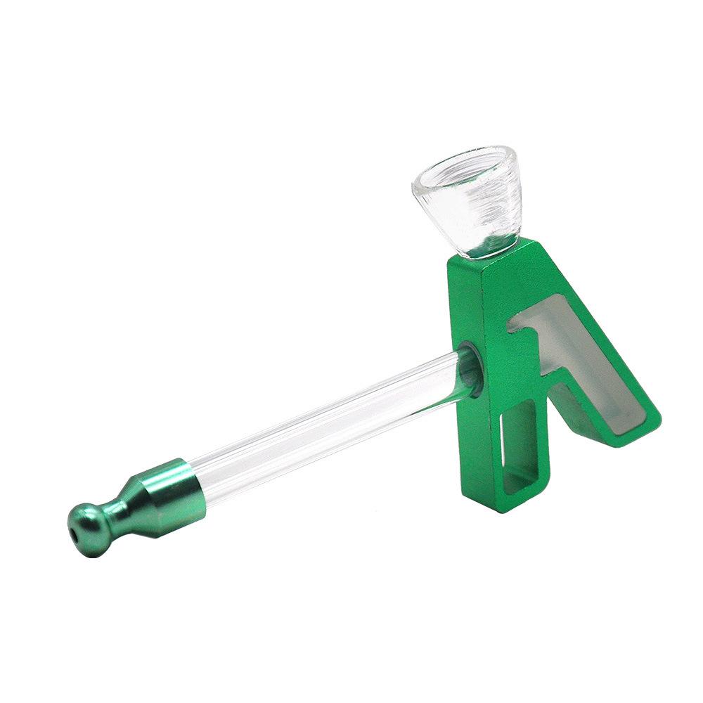 Hammer Shape Metal Glass Pipe