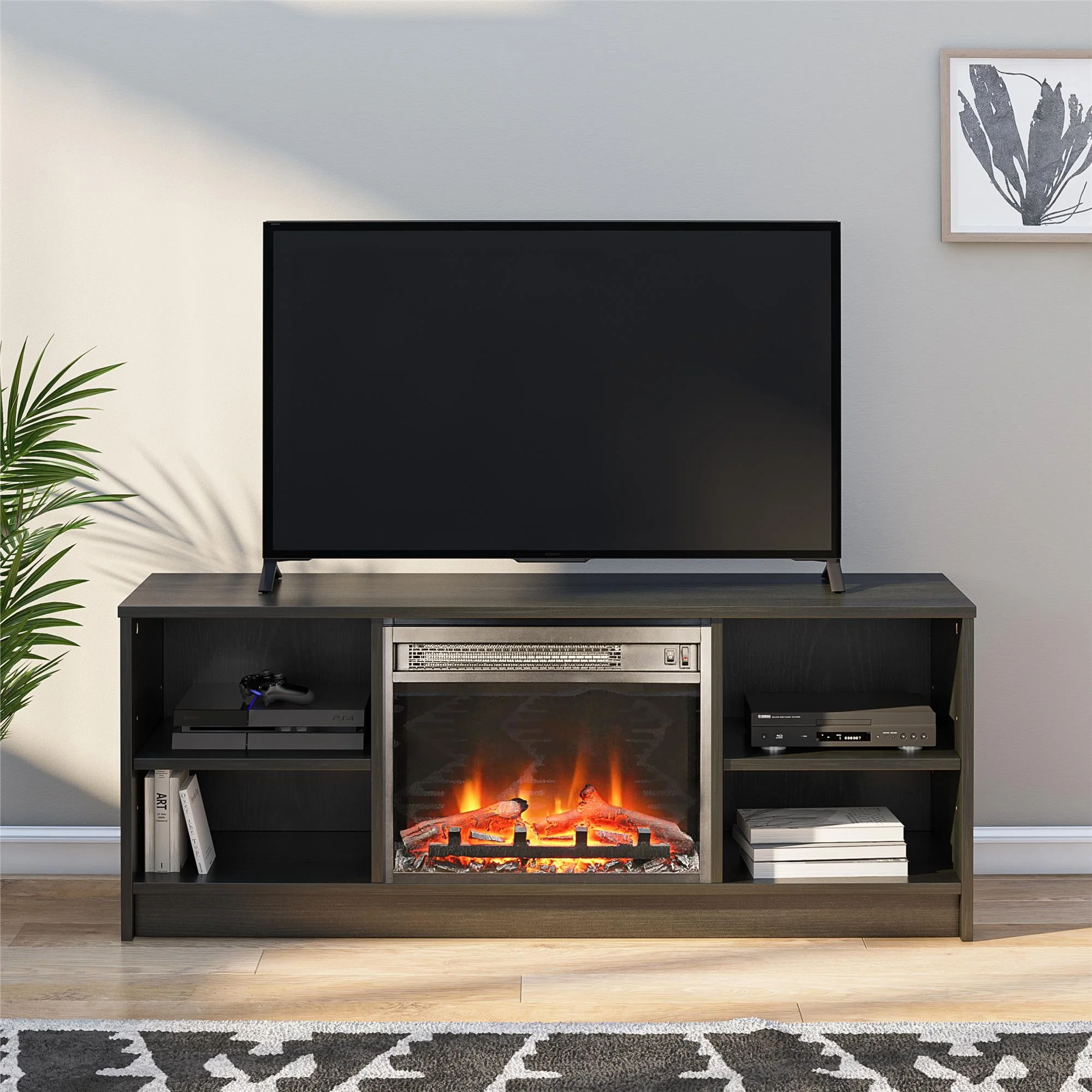 Mainstays Fireplace TV Stand, for TVs up to 55