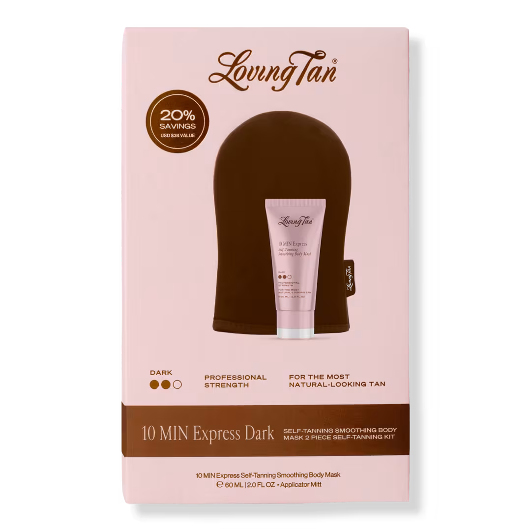 Loving Tan  10 MIN Express Dark Self-Tanning Smoothing Body Mask 2 Piece Kit
