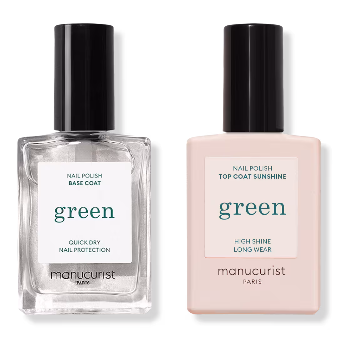 Manucurist  Green Protecting Base Coat & Gel-like Top Coat Duo for Long-Lasting Nail Polish