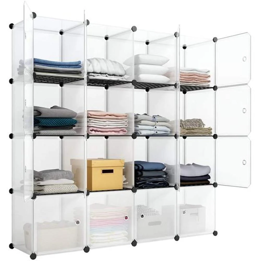 16-Cubes Storage Case Shelf Shelving Bookcase Bookshelf Organizing Closet Toy Organizer Cabinet