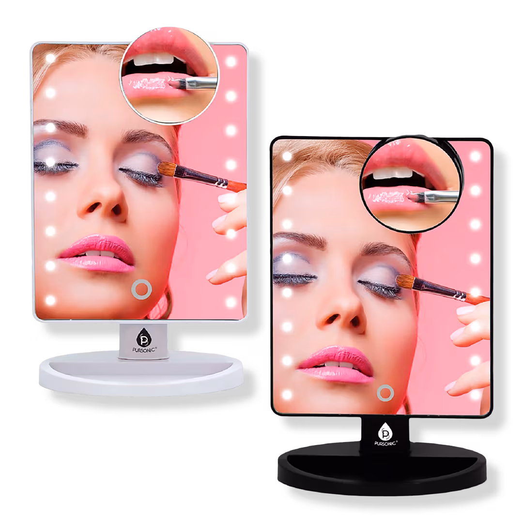 PURSONIC  Him’s and Her’s LED Lighted Vanity Makeup Mirror Bundle