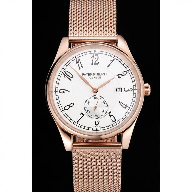 Patek Philippe Calatrava Small Seconds Dial White 40 mm, Rose Gold Plated