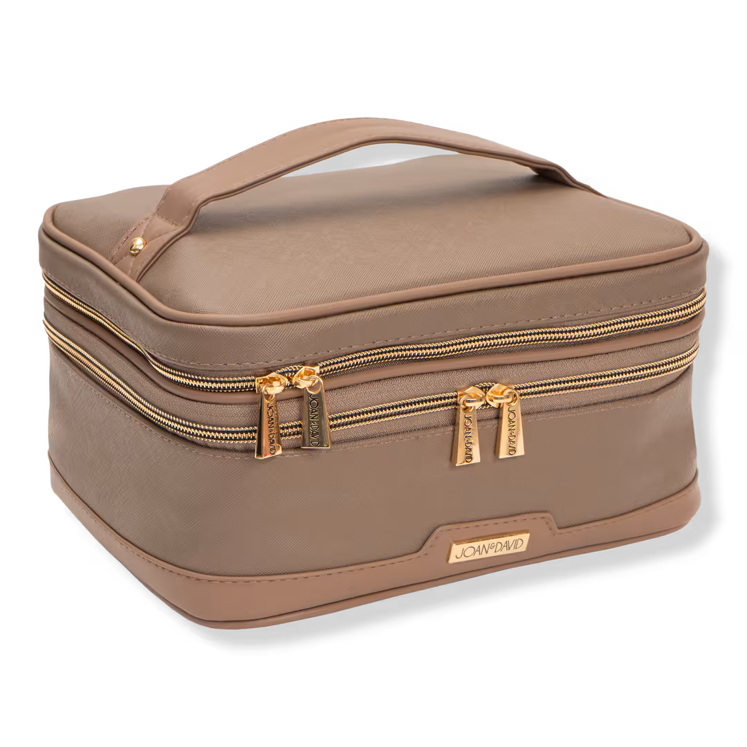 Joan & David  Top Handle Saffiano Train Case Cosmetic Bag