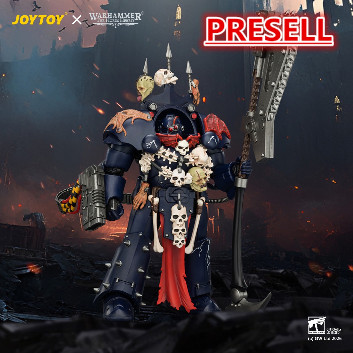 JOYTOY JT04384 Warhammer The Horus Heresy 1:18 Night Lords Legion Praetor in Tartaros Terminator Armour - JOYTOY WORLD