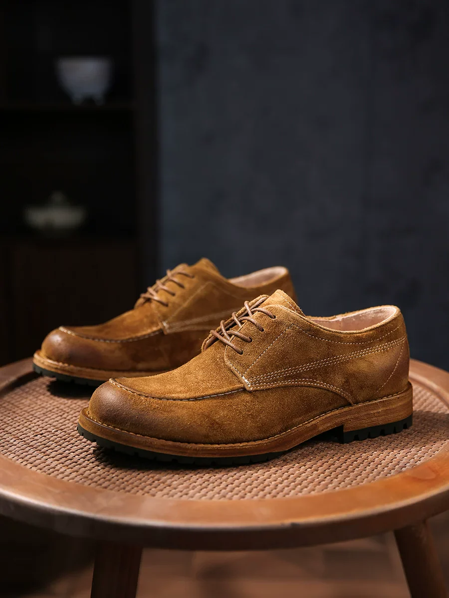 Men's fur horse leather shoes