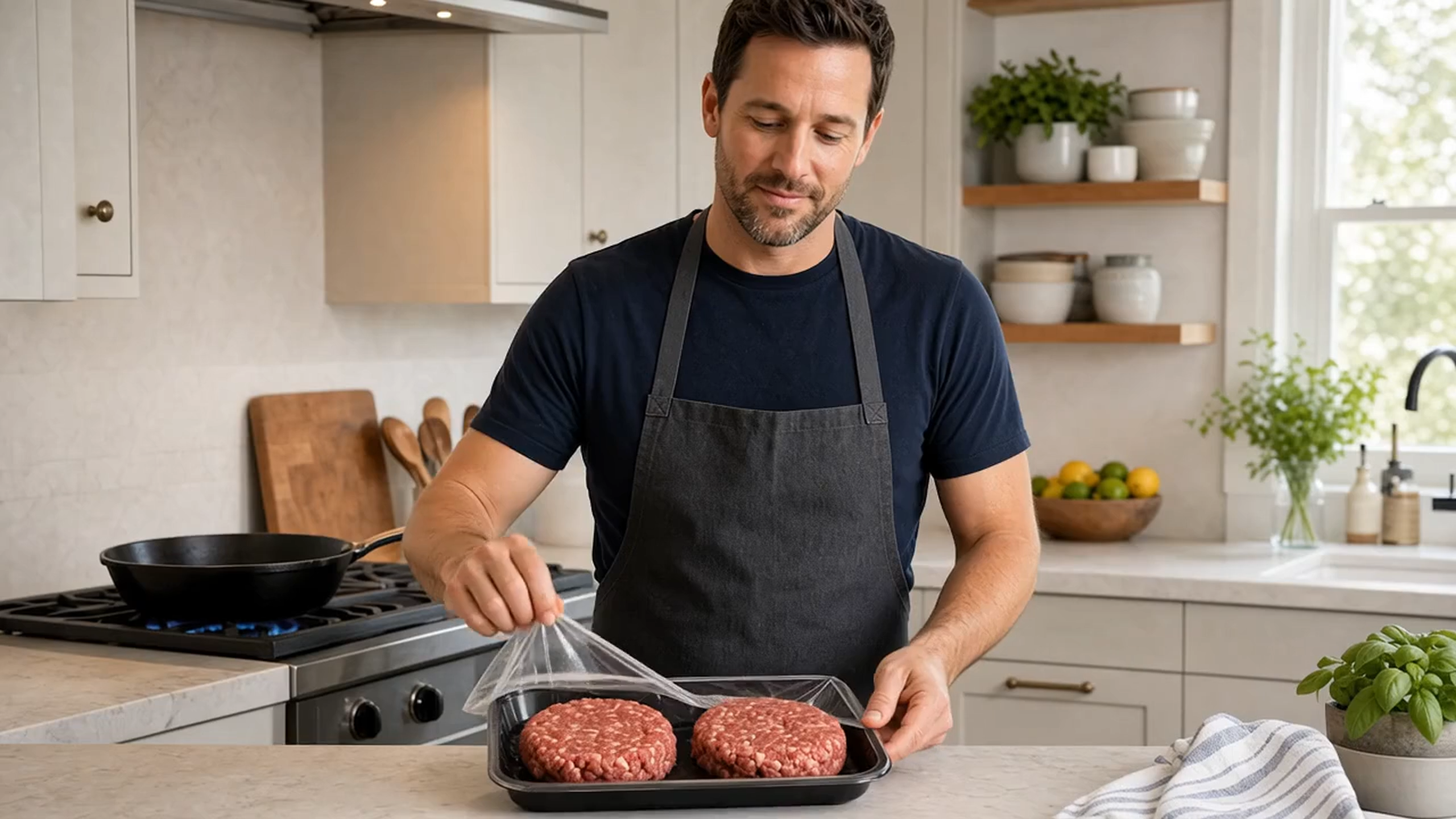 Fresh 80% Lean 20% Fat Ground Beef Patties, 4 count