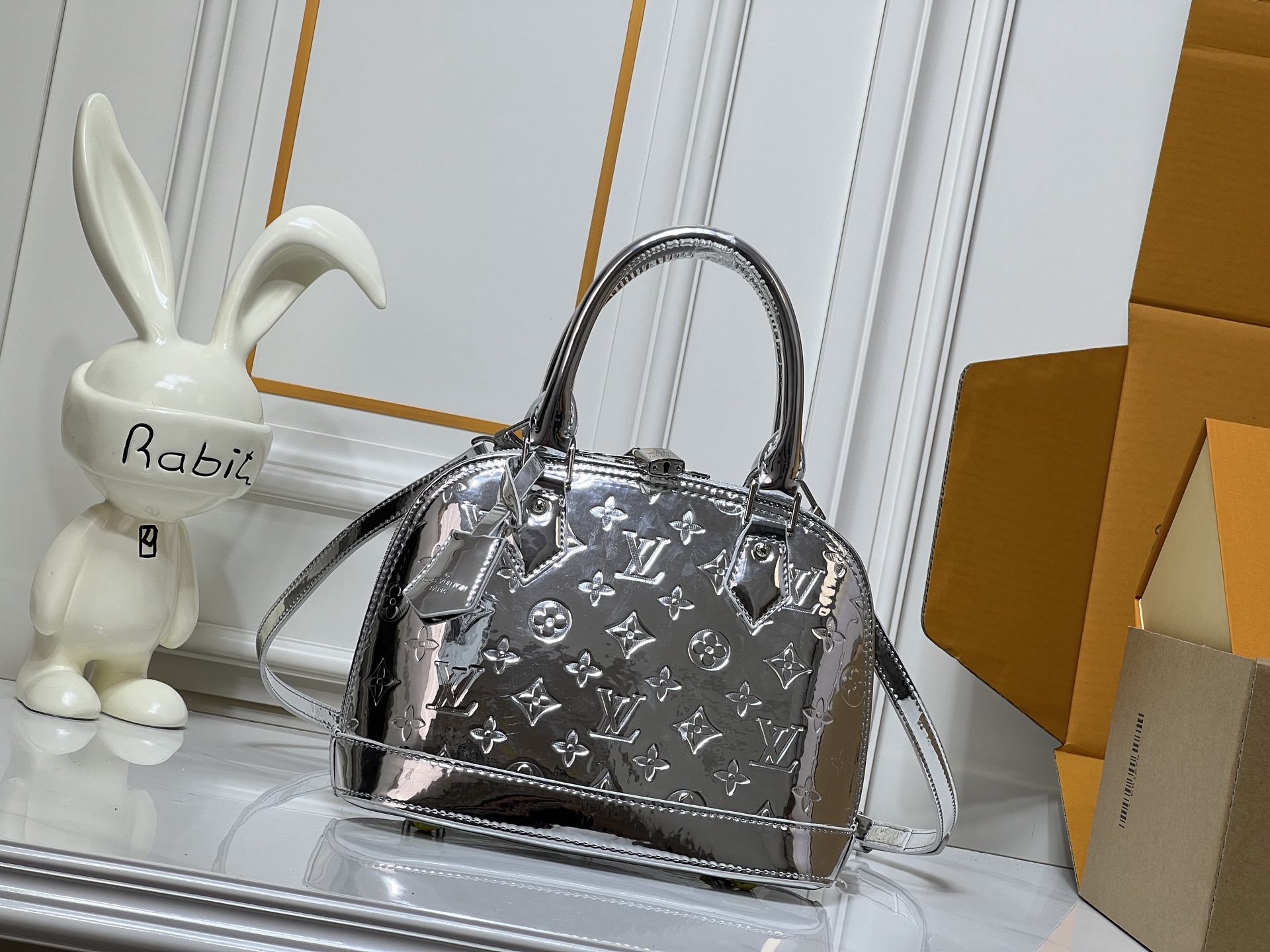 LV Monogram Miroir Alma BB Silver