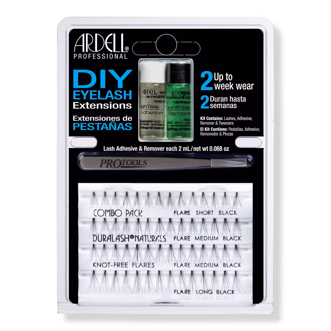 Ardell  DIY Eyelash Extensions Kit with Tweezers, Adhesive and Remover