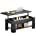39.4" Lift Top Coffee Table with Storage Compartment and Shelves for Living Room, Black