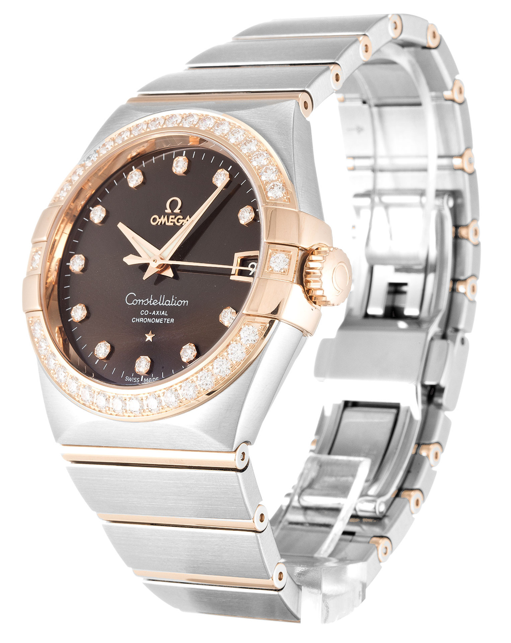 Replica Omega Constellation Chronometer Black Dial Diamond Markers 123.25.38.21.63.001 38MM