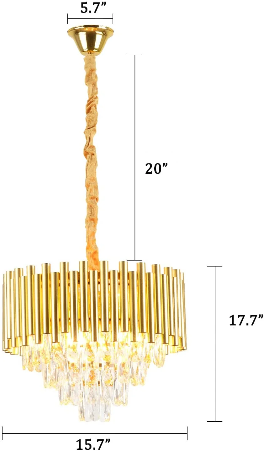 MONIPA Modern Gold Electric Crystal Pendant Chandelier
