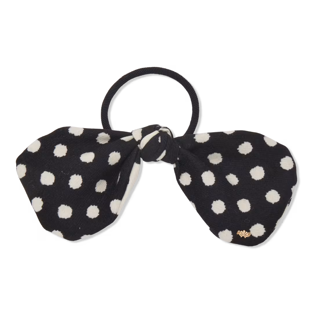 Lele Sadoughi  Jet Ivory Charlie Bow Scrunchie