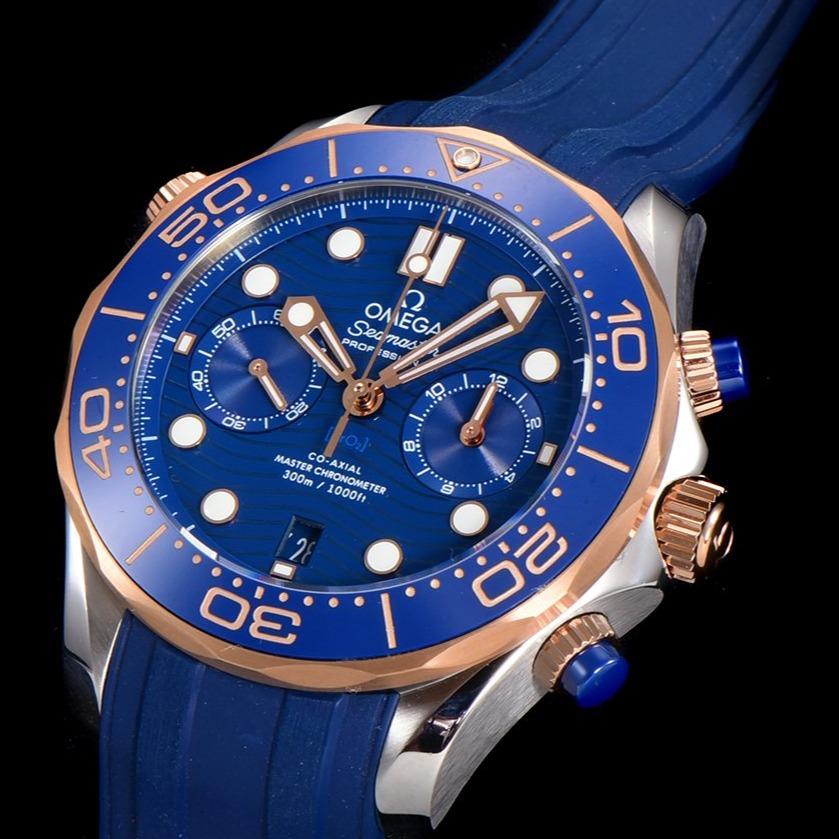 Omega Watch SEAMASTER DIVER 300M CHRONOGRAPH BLUE ROSE GOLD