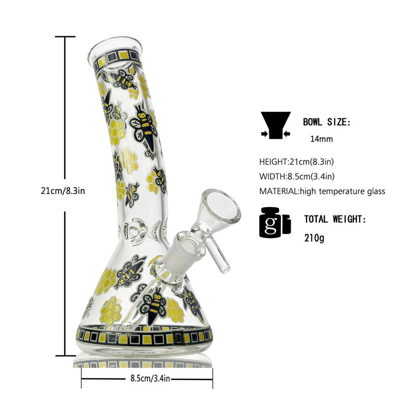 8 Glow-In-The-Dark Honeybee Beaker Bong