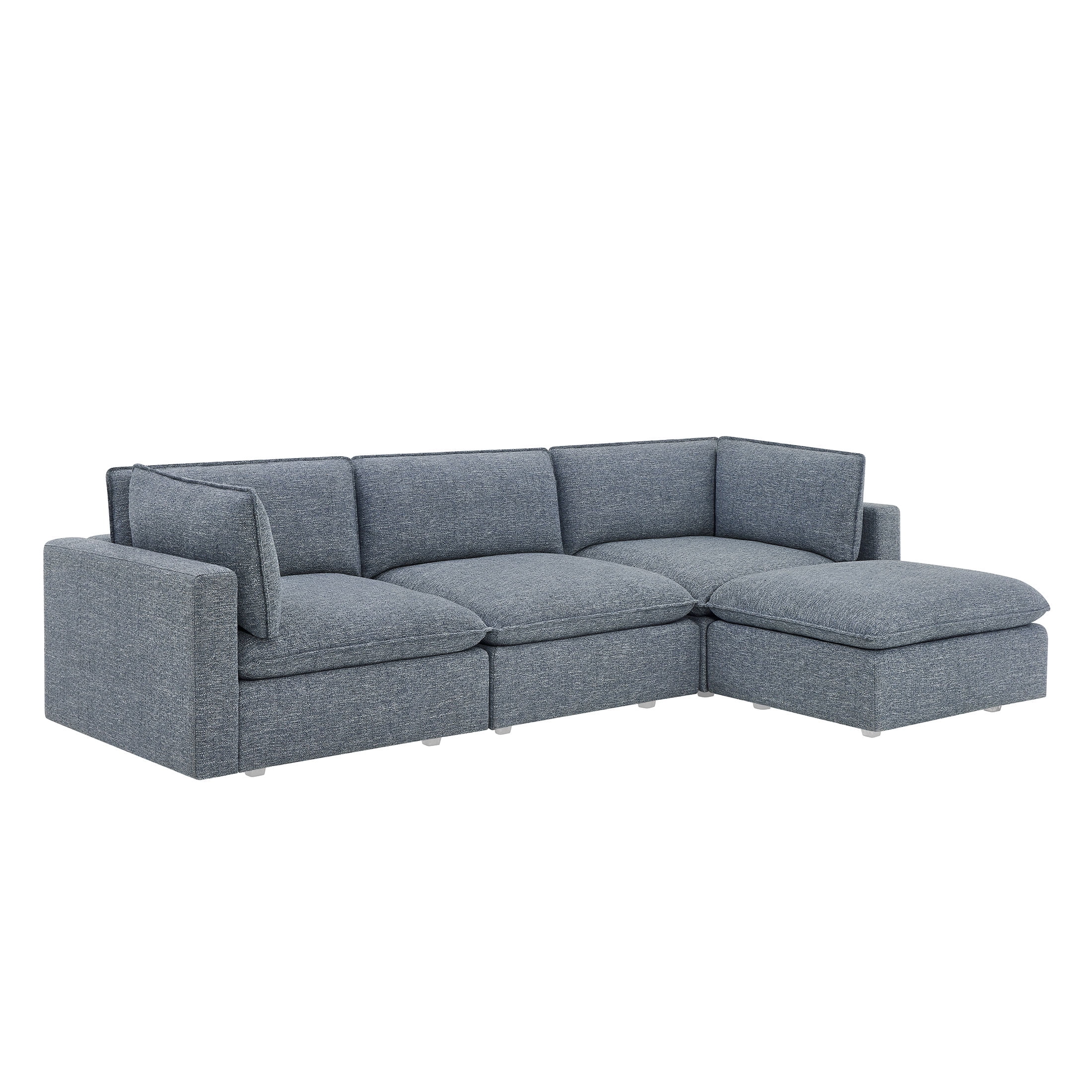 Better Homes & Gardens Weston 107.5" Cloud Modular Sectional Sofa, Heathered Blue