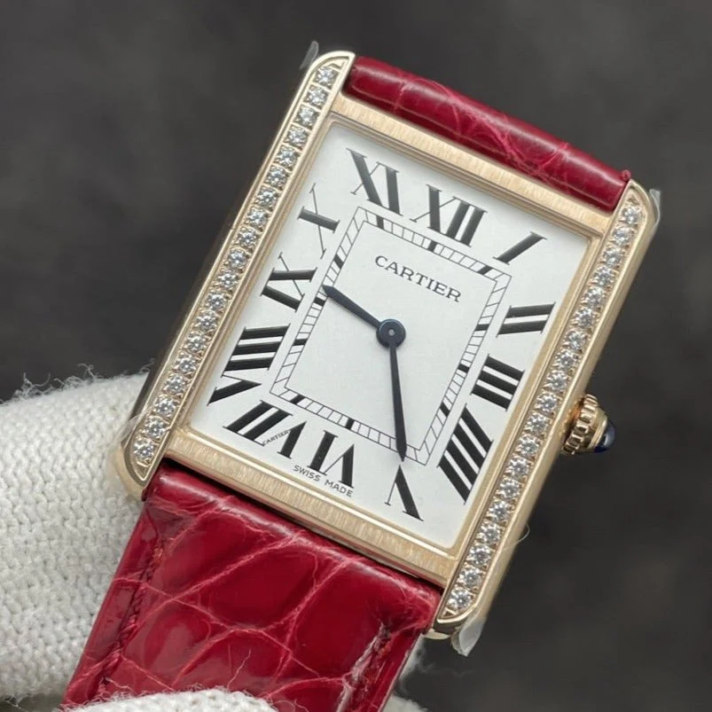 Cartier Watch TANK LOUIS DE CARTIER QUARTZ GOLD CASE DIAMOND BEZEL