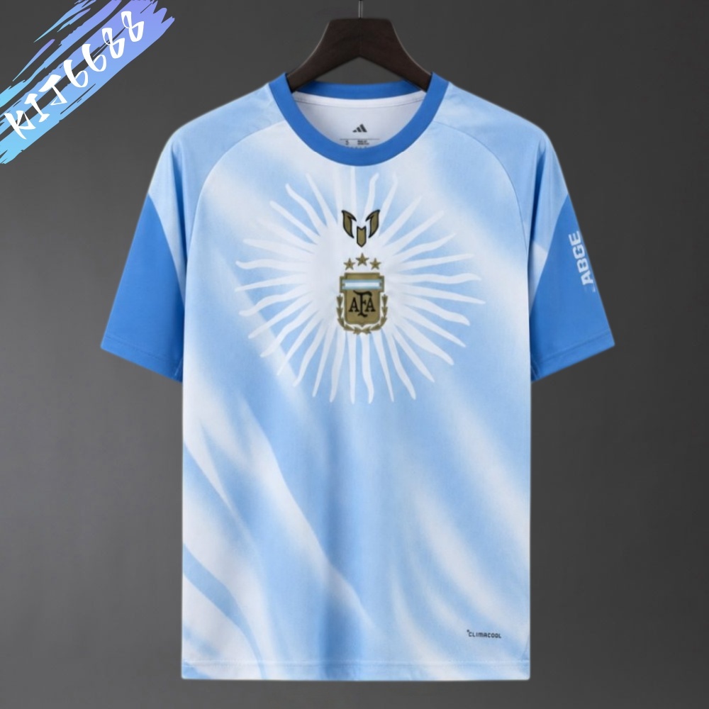 2026 2027 Argentina Pre-Match Light Blue Messi Football Shirt (Fan Edition)