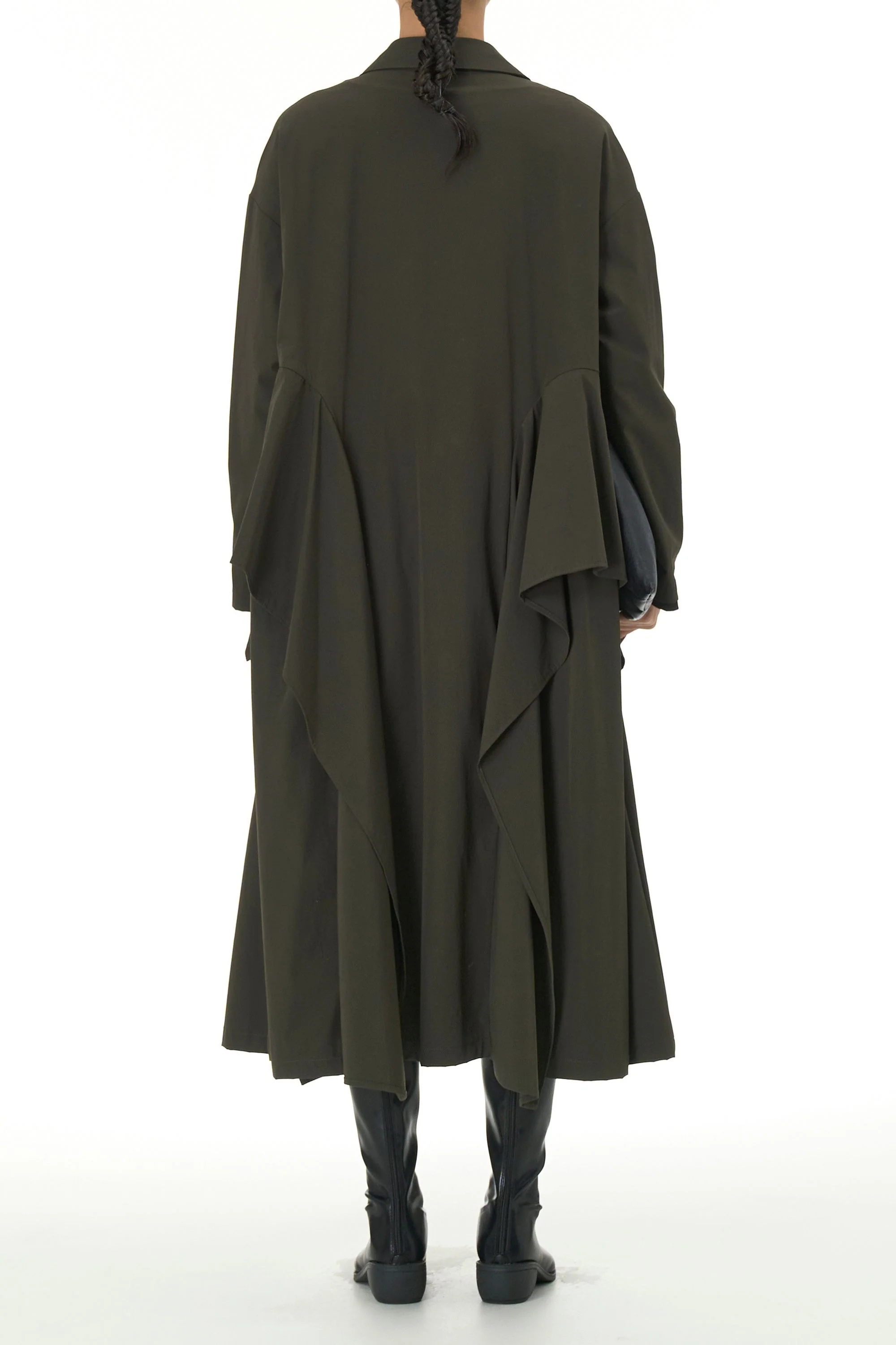 Tea Green Circle Bias Shirt Dress