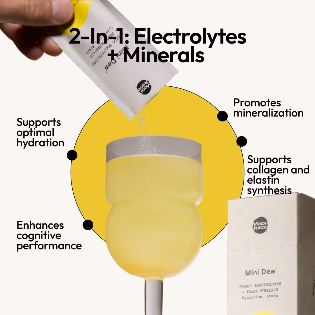 Moon Juice  Mini Dew Electrolyte + Mineral Supplement Powder Sticks,