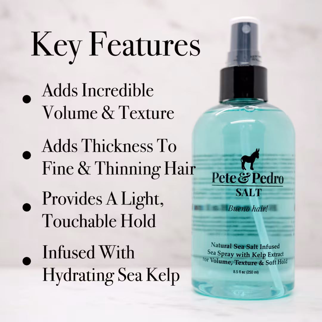 Pete & Pedro  Salt Natural Sea Salt Spray For Volume & Texture With Hydrating Sea Kelp