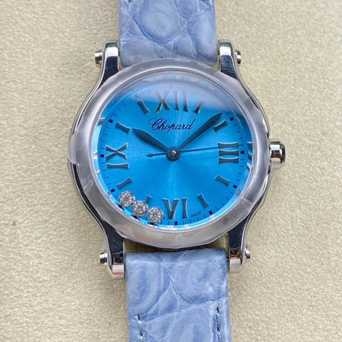 Chopard Watch Happy Diamonds 30mm Silver Blue Dial