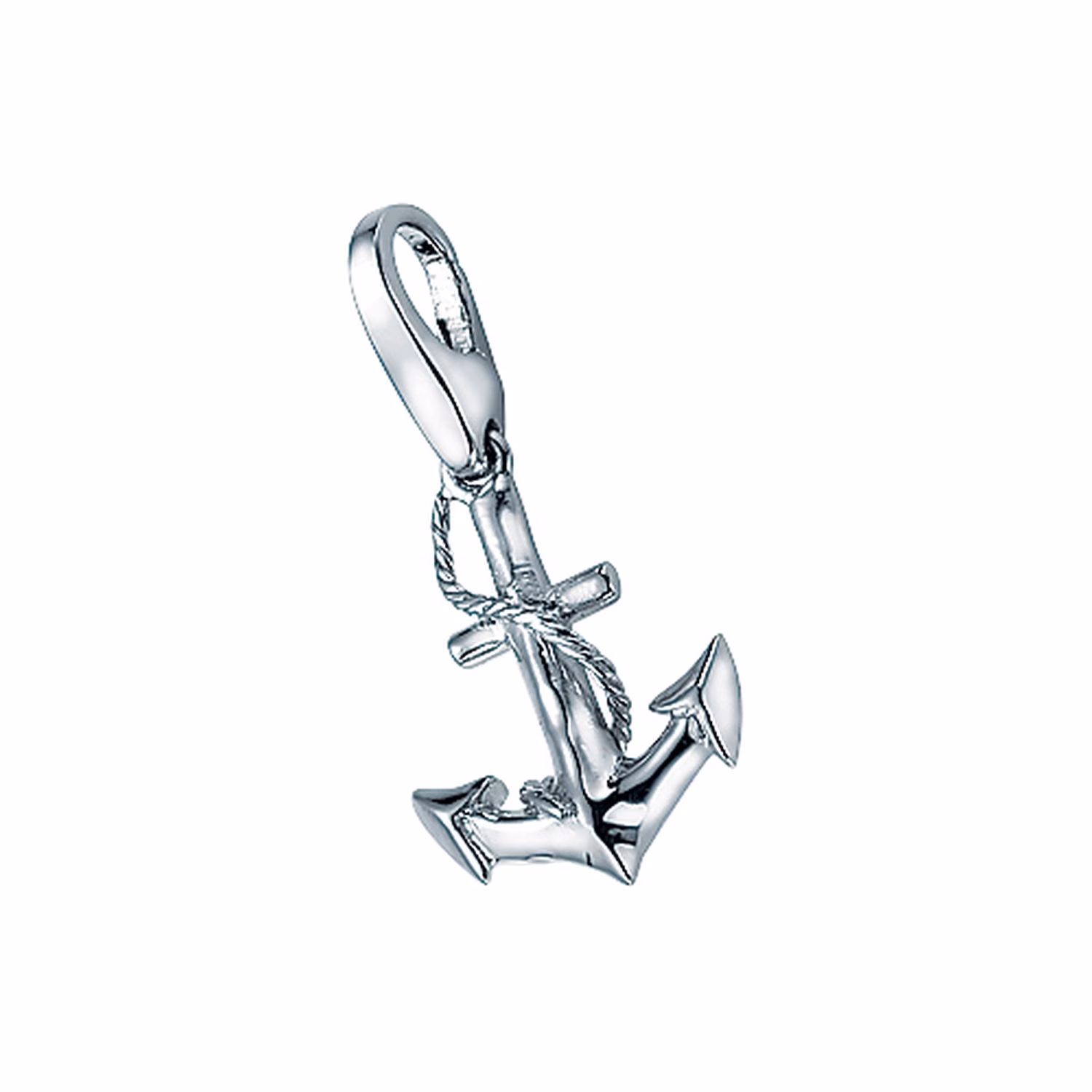 Charm Anker mit Seil, Silber 925