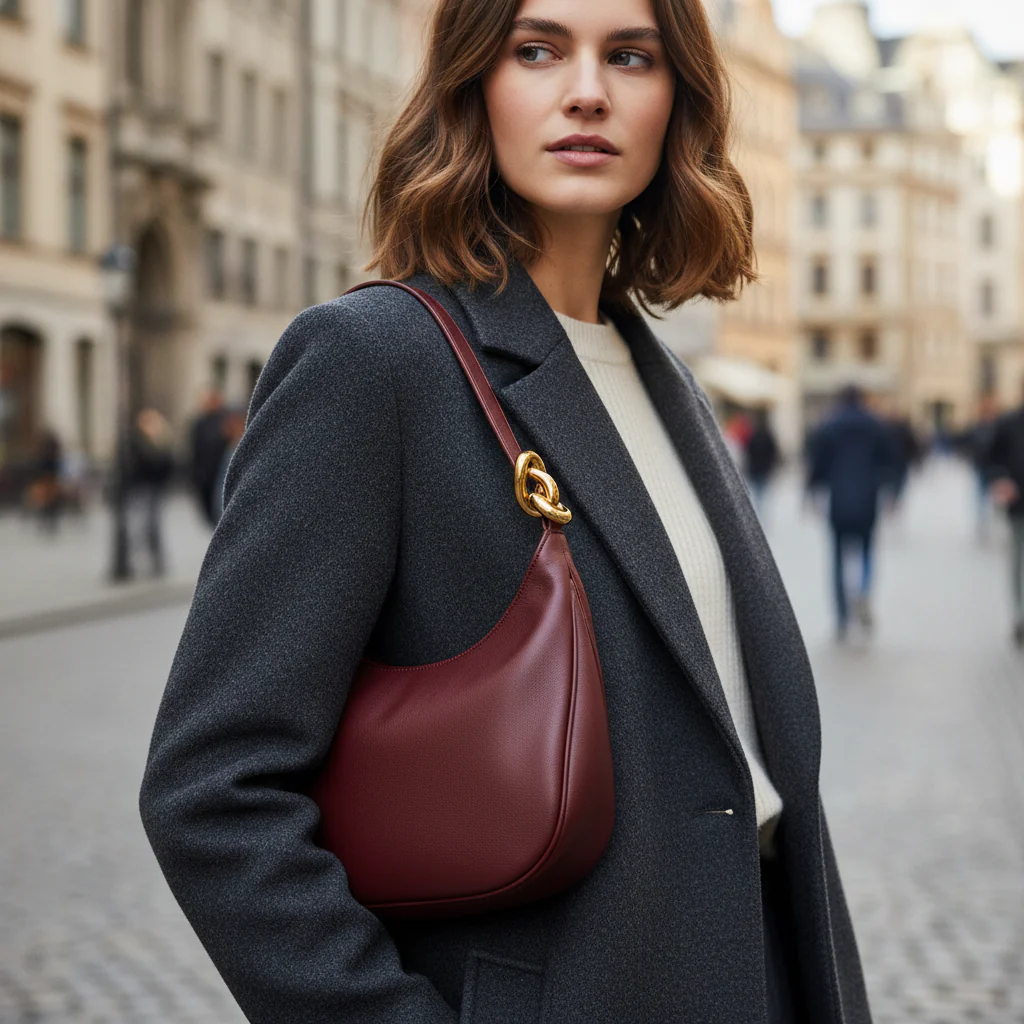 Burgundy Knot Hobo