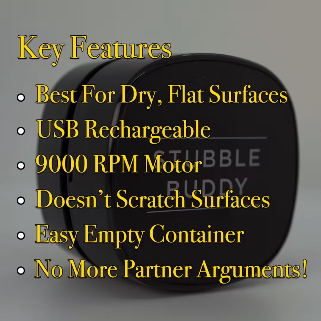 Pete & Pedro  The Stubble Buddy - The Beard, Mustache & Manscaping Cleanup Trimmings Mini-Vacuum Tool
