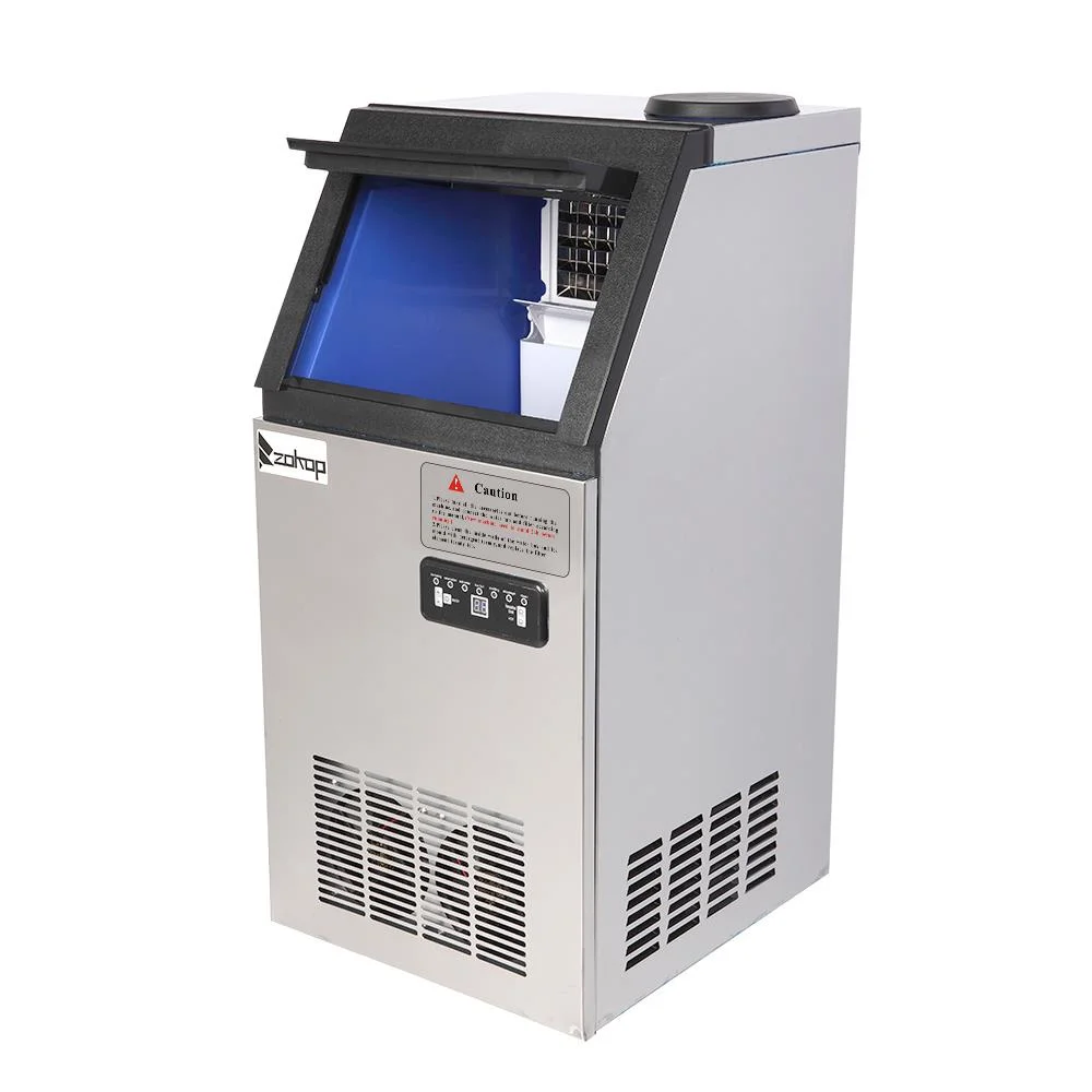 Zokop Commercial Ice Maker Machine 110lbs/24h, 24lbs Storage Capacity