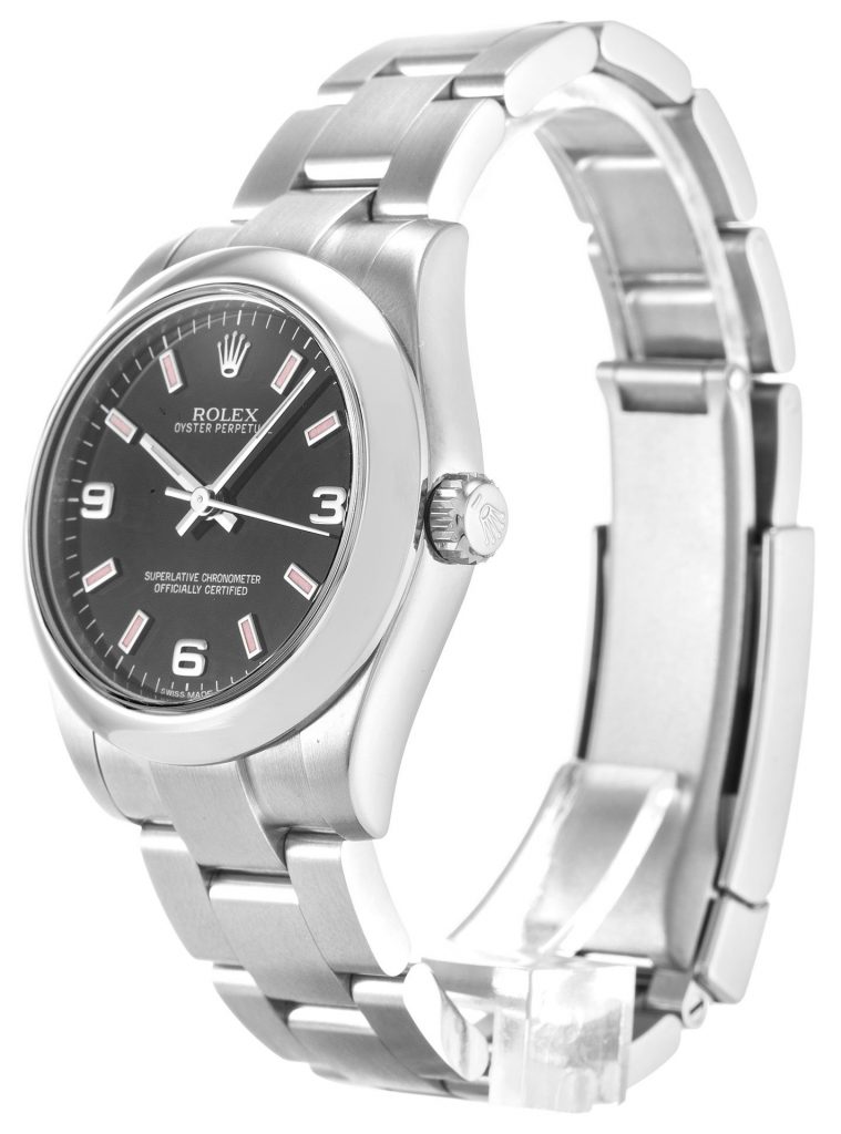 Replica Rolex Oyster Perpetual Lady 31mm Black Dial 177200